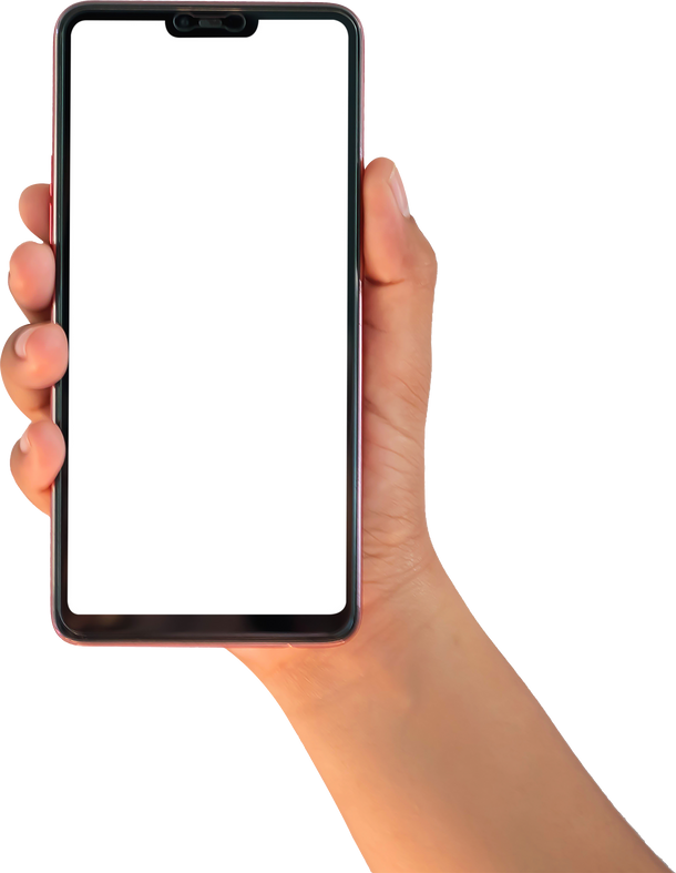 Hand Holding Phone With Blank Screen